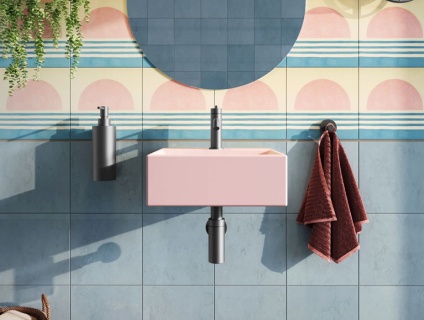 Lifestyle image of Crosswater Beck Matt Pink 300mm Cloakroom Basin